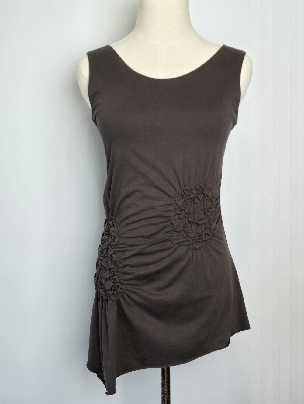 Matilda Jane Brown Cotton Asymmetrical Raw Hem Sleeveless Top Size S